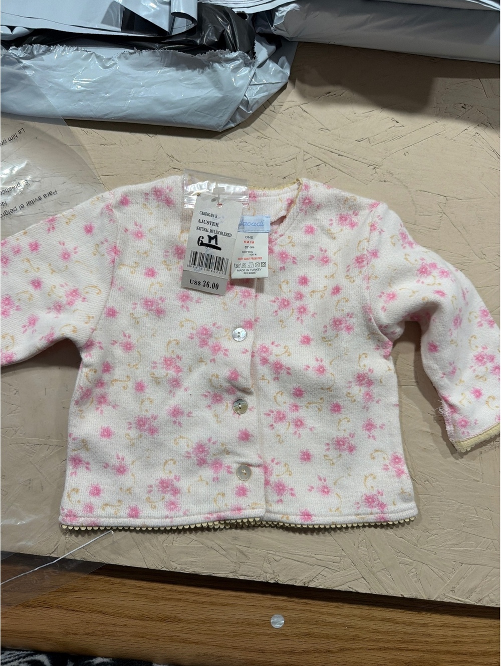 Jacadi Baby Floral Knit Cardigan – 6 Months